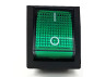 Перемикач Lemanso LSW02 великий зелений з підсв. / KCD2-201\N 15A 250VAC