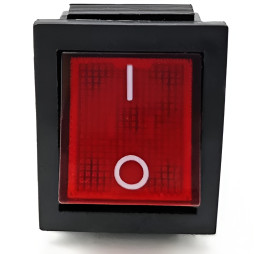 Перемикач Lemanso LSW02 великий червоний з підсв. / KCD2-201\N 15A 250VAC кратно 25 штук