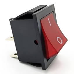 Перемикач Lemanso LSW02 великий червоний з підсв. / KCD2-201\N 15A 250VAC кратно 25 штук