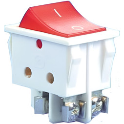 Перемикач Lemanso LSW03 великий з підсв. /(білий пластик) / KCD2-201N-2S 15A 250VAC кратно 25 штук