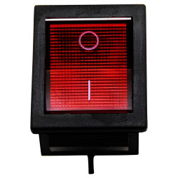 Перемикач Lemanso LSW31 30A 4pin червоний з підсв./KCD2-6-201N для звар. апарату