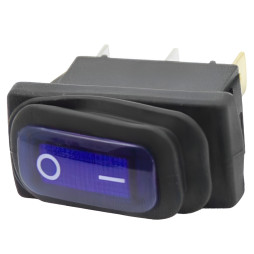Перемикач Lemanso LSW36 3PIN синій з фікс. та з підсв. IP45 ON-OFF / KCD3-101NW 15A 250VAC кратно 25 штук