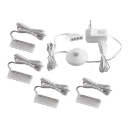 Комплект светодиодных клипс пластиковых LEDUA для подсветки стеклянных полок 4шт 110-240В синий