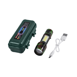 Фонарь тактический с USB зарядкой, в боксе (хаки)