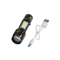 Фонарь тактический с USB зарядкой, в боксе (хаки)