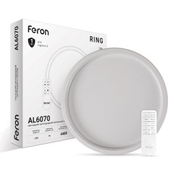 Светодиодная накладная люстра Feron AL6070 RING 70Вт белый