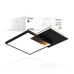 Світлодіодна накладна люстра Feron AL6200 QUADRO S 50Вт чорний