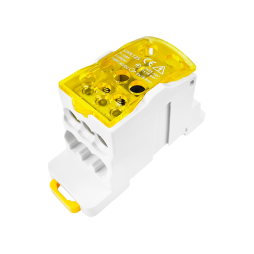 Блок розподільчий на DIN-рейку Lemanso 125A LMA2666 (UKK125A) жовтий Лємансо
