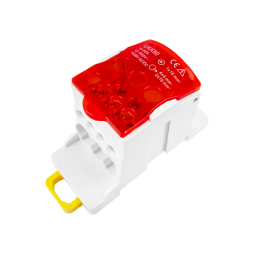 Блок розподільчий на DIN-рейку Lemanso 80A LMA2661 (UKK80A) червоний Лємансо