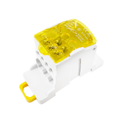 Блок розподільчий на DIN-рейку Lemanso 80A LMA2662 (UKK80A) жовтий Лємансо