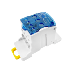 Блок розподільчий на DIN-рейку Lemanso 80A LMA2663 (UKK80A) синій Лємансо