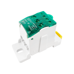 Блок розподільчий на DIN-рейку Lemanso 80A LMA2664 (UKK80A) зелений Лємансо