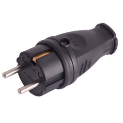 Вилка с заземлением каучуковая Lemanso LMA054 16A