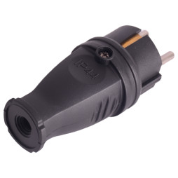 Вилка с заземлением каучуковая Lemanso LMA054 16A