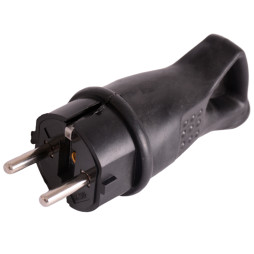 Вилка каучуковая с заземлением Lemanso LMA093 16A с ручкой