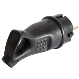 Вилка каучуковая с заземлением Lemanso LMA093 16A с ручкой