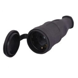 Гніздо з заземленням з кришкою, каучукове LMA053 Лємансо