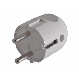 Вилка с заземлением Lemanso LMA008 16A прямая белая