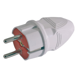 Вилка с заземлением Lemanso LMA3320 16A прямая белая