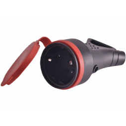 Гніздо з заземленням з ручкою, каучукове LMA0203 Лємансо