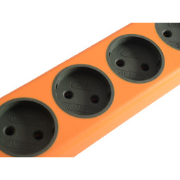 Колодка "Апельсин" 4 гнізда 10A/250V, 2.1A, без заземл. / LMK75003 Макс.2500Вт помаранчевий Лємансо