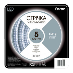 Світлодіодна стрічка Feron LS612 12В 9.6Вт/м 4000K (5 м в бабіні)