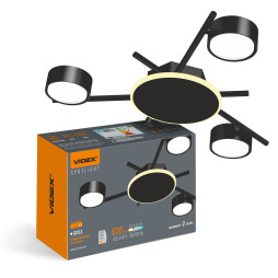 Светильник VIDEX под лампу 3xGX53 накладной с подсветкой Черный VL-SPF20B-BB