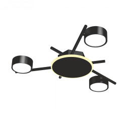 Светильник VIDEX под лампу 3xGX53 накладной с подсветкой Черный VL-SPF20B-BB