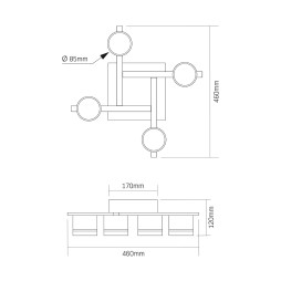 Светильник VIDEX под лампу 4xGX53 накладной Черный (VL-SPF31-4B)