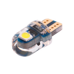 Светодиодная автолампа T10 W5W силикон 12В 1Вт SMD3030-2led белый