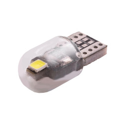 Светодиодная автолампа T10 W5W стекло 12В SMD2835-2led 1Вт белый