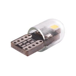 Светодиодная автолампа T10 W5W стекло 12В SMD2835-2led 1Вт белый