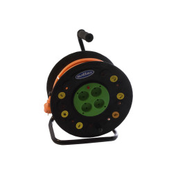 Удлинитель Svittex на катушке профи 50 м 4 розетки с сечением провода 2х2,5мм² и термозащитой