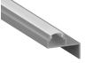 Профиль алюминиевый LEDUA АЛ-116 + рассеиватель для LED ленты накладной торцевой 2.97 м Серый