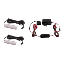 Комплект світильників світлодіодних з ручним вимикачем накладних для підсвітки меблевих полиць 2шт 220V біле світло чорний провід LEDUA