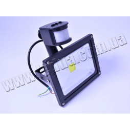 Прожектор светодиодный YM-10W с датчиком движения, белый.