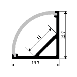 Алюмінієвий профіль для світлодіодної стрічки АЛ-53 2 метра анодований кутовий LEDUA
