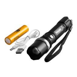 Ліхтар 8626C-XPE+COB,1х18650,ЗУ microUSB,zoom,Box Police