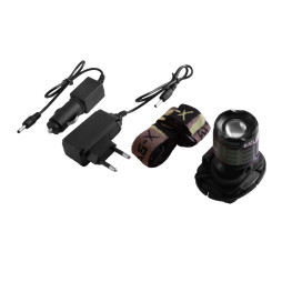 Ліхтар налобний 6808-XPE,встр. аккум.,12V/220V,zoom,BOX Police
