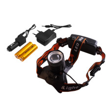 Ліхтар налобний 2189-T6,2x18650,ЗУ 220V/12V,zoom,Box Police