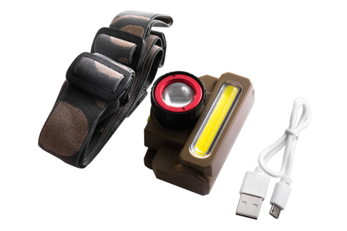 Ліхтар налобний 8808/6908-XPE+COB,встр.акум,ЗУ micro USB,zoom,Box Police