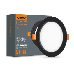 Светильник светодиодный врезной VIDEX VL-DLBR-065B DownLight 6W круглый 5000K Черный