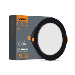 Светильник светодиодный врезной VIDEX VL-DLBR-155B DownLight 15W круглый 5000K Черный