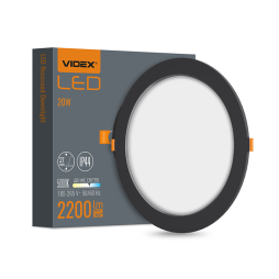Светильник светодиодный врезной VIDEX VL-DLBR-205B DownLight 20W круглый 5000K Черный