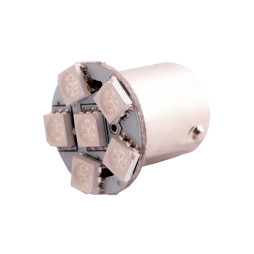 Світлодіодна авто лампа T25-5050-6SMD 1156 червоний 12V LEDUA