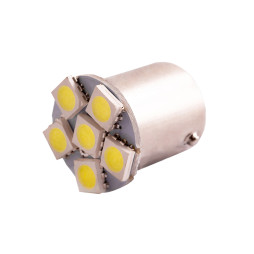 Світлодіодна авто лампа T25-5050-6SMD 1157 білий 12V LEDUA