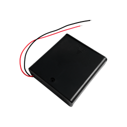 Корпус батарейок x4 "АА" з кришкою і перемикачем ON-OFF, 70x65х19мм, провід (1-0976)