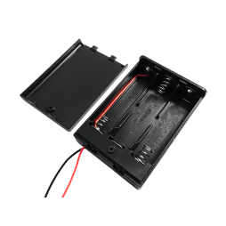 Корпус батарейок x3 "АА" з кришкою і перемикачем ON-OFF, 64x48х19мм, провід (1-0977)