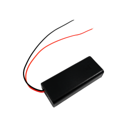 Корпус батарейок x2 "ААA" з кришкою і перемикачем ON-OFF, 62x25х16мм, провід (1-0980)