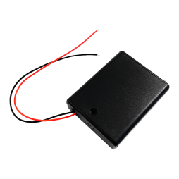 Корпус батарейок x4 "ААA" з кришкою і перемикачем ON-OFF, 62x48х16мм, провід (1-0982)